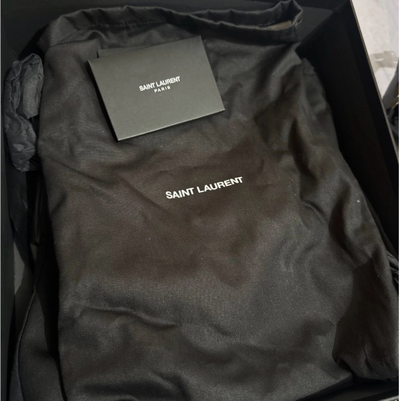 Saint Laurent Black Logo Strappy Heels - Picture 4 of 5